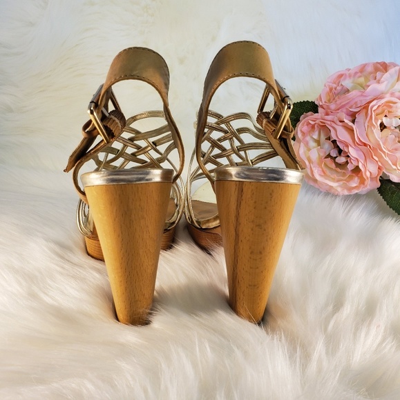 STUDIO 9 METALLIC STRAPPY HEELS SIZE 8M - Picture 5 of 8